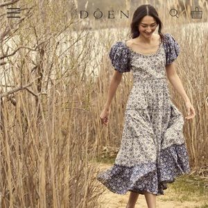 Doen Simonetta Dress - S - Jessamine Calico Patchwork print